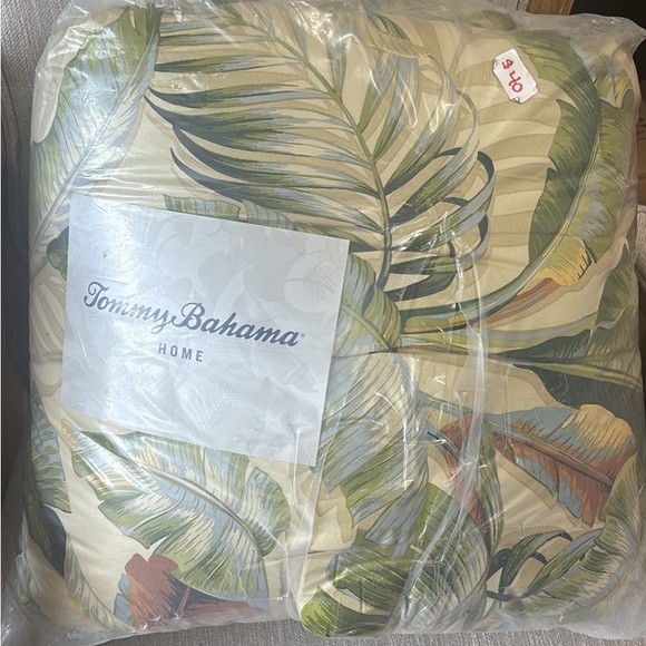 Tommy Bahama Green and Cream Tropical Pillows